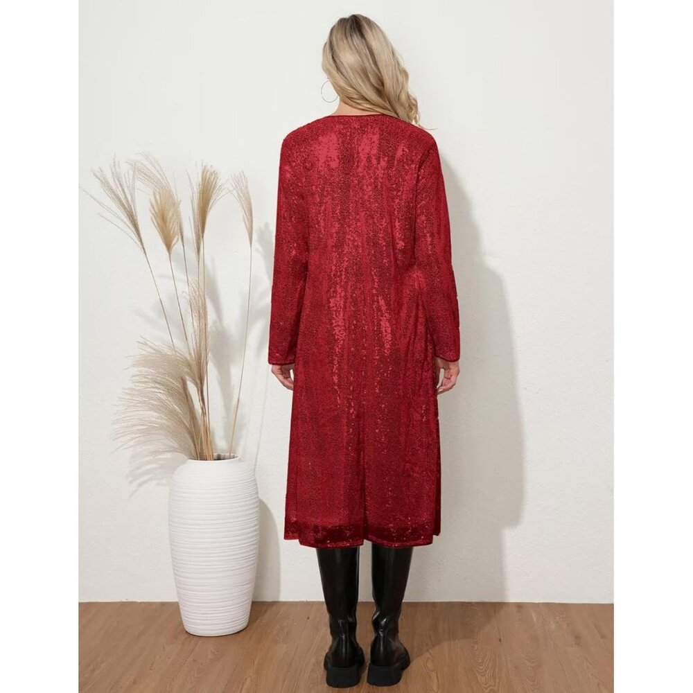 Women's Sequin Blazer Sparkly Open Front Evening … - image 3